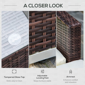 Outsunny 5 Pieces Rattan Sofa Set - Brown by Outsunny