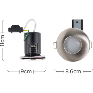 Downlight IP65 6 Pack Silver Bathroom Domed Bezel Ceiling Downlight - Silver by ValueLights