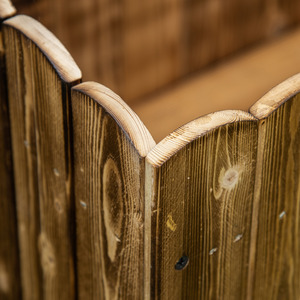 Outsunny Raised Flower Bed Wooden Planter - Natural wood colour / 120cm by Outsunny