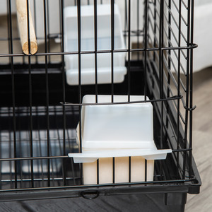 PawHut Bird Cage with Openable Top Stand Tray Handles Feeding Bowls D10 049V01 - Black by PawHut