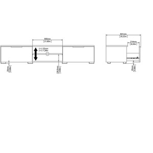 Match 2-Drawer 2-Shelf TV Unit - Truffle