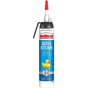 UniBond Mould Resistant Bath and Kitchen Silicone Sealant Transparent, 208g - Buy 2 by UniBond