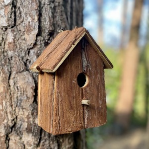 Rustic Barkwood Birdhouse Nest Box - Brown / 1 by Selections