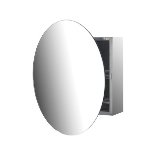 Round Mirror Cabinet - Silver