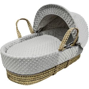 Grey Dimple Palm Moses Basket - Grey by Kinder Valley