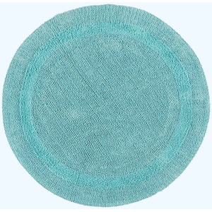 Luxury Reversible Round Bath Mat - Aqua by Homescapes
