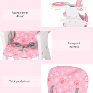 2-in-1 Convertible Baby High Chair Booster Seat - Pink by HOMCOM
