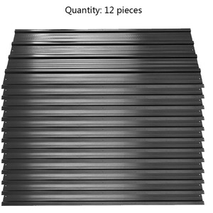 Set of 12 Steel Corrugated Sheets - Black by Livingandhome
