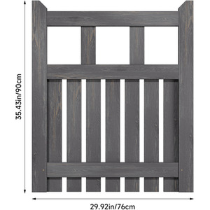 Spruce Wood Garden Fence Gate with Raised Sides by Livingandhome