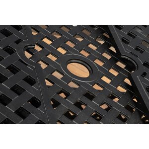 SHG Chirk Cast Aluminium 6 Seater Dining Set With Rectangular Extendable Table - Black by Signature Homes and Gardens