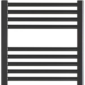 Bray Electric Heated Towel Rail, Prefilled, Straight, Black - Black / 120cm by SolAire Heating Products