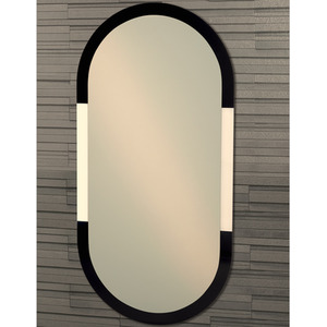 Large Oval Wall Mounted Bathroom Mirror Black and Frosted Frame 80 x 40cm - Black Frosted by Showerdrape