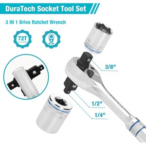24 Piece DuraTech 3 in 1 Rachet and Socket Set by DuraTech