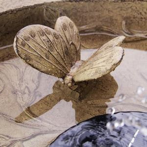 Butterfly Brook Solar Bird Bath with Lights - Yellow by Primrose