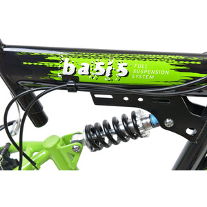 Basis 2 Full Suspension Mountain Bike, 26in - Black/Green by Basis