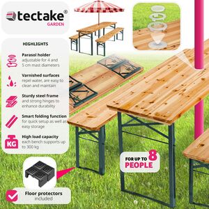Picnic Bench Set - Brown by tectake