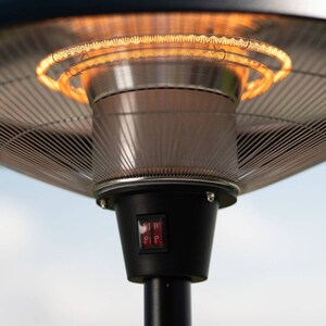 2.1kW IP44 Free Standing Halogen Patio Heater - Black by Primrose