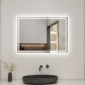 Illuminated Bathroom Mirror with Double Border Lights - White / 70cm by AicaBathroom