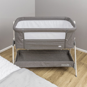 Snoozie Bedside Crib Storm Grey - Grey by Kinder Valley