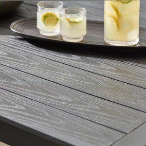 Dubai Outdoor 8 Seater Dining Set - Metal and Polywood, Modern Rustic Design - Grey by Furnitureboxuk