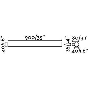 Volga Bathroom LED Wall Lamp - Chrome / 90cm