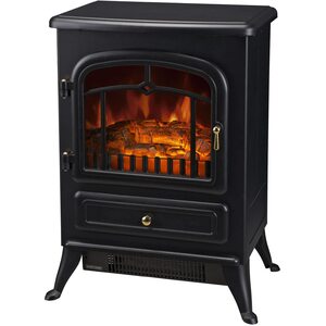 HOMCOM Freestanding Electric Stove Fireplace Heater - Black by HOMCOM