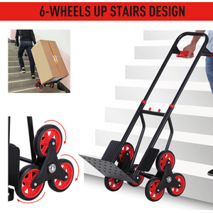 DURHAND 6 Wheels Foldable Load Cart - Black & Red by DURHAND