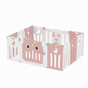 Foldable Baby Playpen Toddler Activity Center - Pink / 143cm / 106cm by Livingandhome
