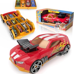 Hot Wheels 2-in-1 Race N' Haul Car Storage Case - Red