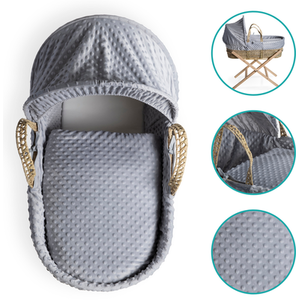 Dimple Palm Moses Basket - Grey by Clair de Lune