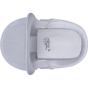 Sleepy Little Owl White Wicker Moses Basket with White Rocking Stand - White by Kinder Valley