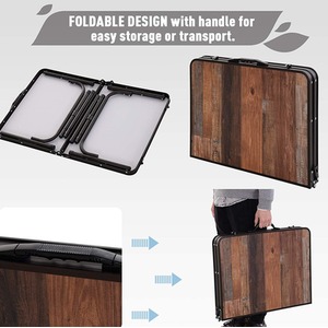 Outsunny 3ft Folding Camping Table - Brown by Outsunny