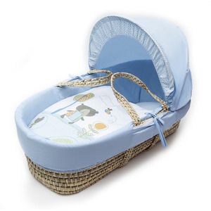 Tiny Ted Blue Moses Basket - Blue by Kinder Valley