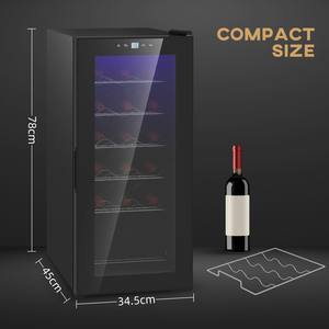 HOMCOM 50L Undercounter Wine Cooler Fridge - Black by HOMCOM
