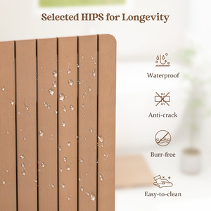 Waterproof Spa Shower Mat Bathmat - Brown by Costway