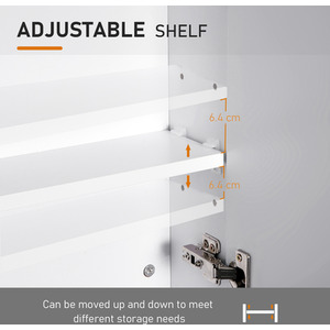 Wall Mount Mirror Cabinet Bathroom Storage - White