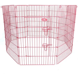 Metal Pet Playpen in Pink - Pink / 91cm by Actiaspet