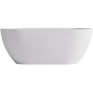 Girona Compact Freestanding Matt Stone Bath - White / 1400mm by Fino Stone