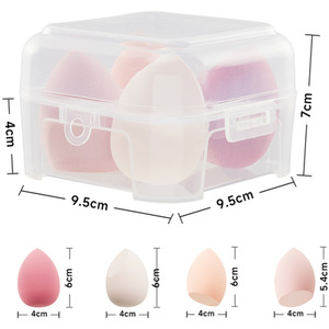 4Pcs Pink Skin-Friendly Beauty Blenders with Box - Pink by Livingandhome