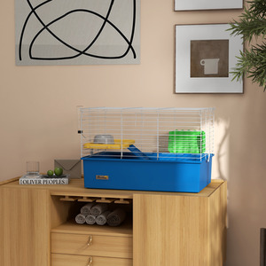 PawHut Small Animal Cage Pet Playhouse with Platform Ramp by PawHut