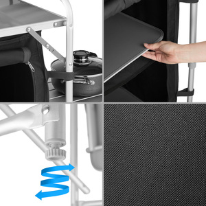 Large Camping Kitchen Station - Black by tectake