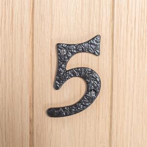 Number 5 Rustic Iron Numeral Black - Black by Hammer and Tongs