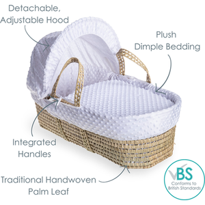 Dimple Palm Moses Basket - Grey by Clair de Lune
