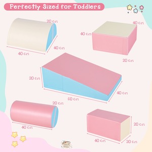 5PCS Kids Climb and Crawl Activity Playset - Pink & Blue by Costway