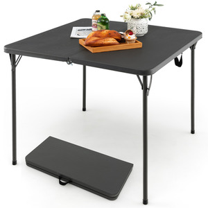 Folding Camping Picnic Table - Grey by Costway