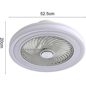 Acrylic Round LED Ceiling Fan Light with Fan Guard - White by Livingandhome