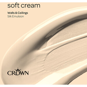 Crown Walls and Ceilings Silk Emulsion - Soft Cream / 2.5l by Crown Paints