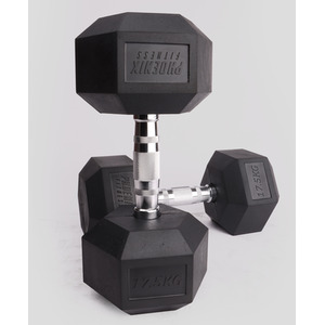 Phoenix Fitness Hex Dumbbell Pair - Black / 17.5kg by Phoenix Fitness