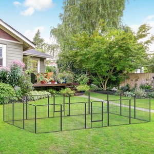 16 Panels Heavy Duty Play Pen, for Small and Medium Animals - Grey by PawHut