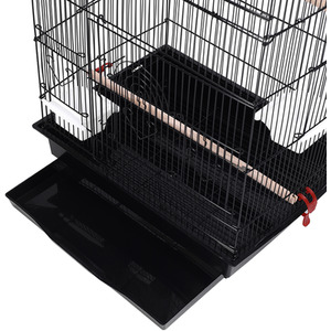 Deluxe Metal Bird Cage with Tray and Handle - Black by Livingandhome